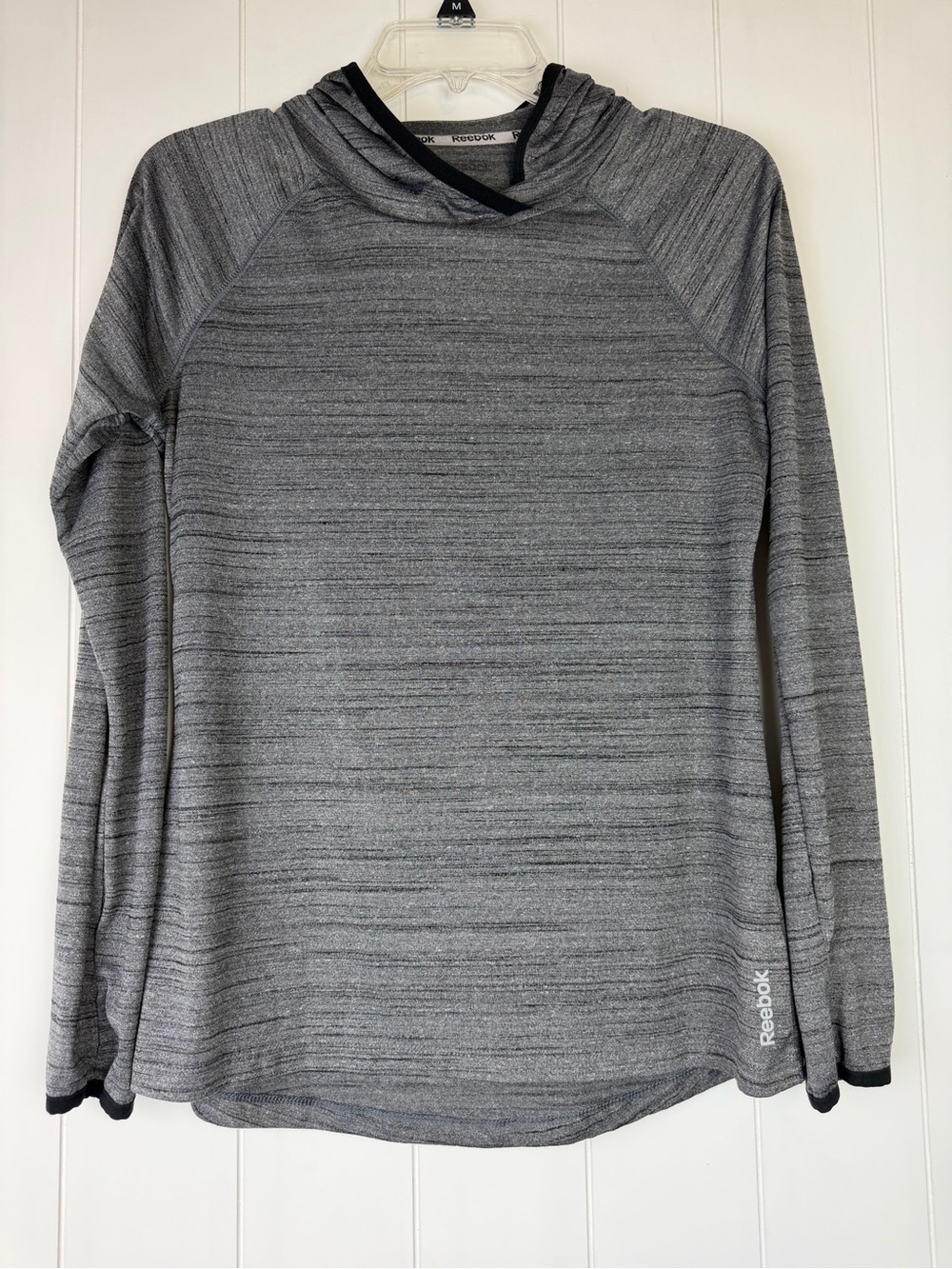 Reebok Women's Gray Marled Long Sleeve Athletic Hoodie Size M